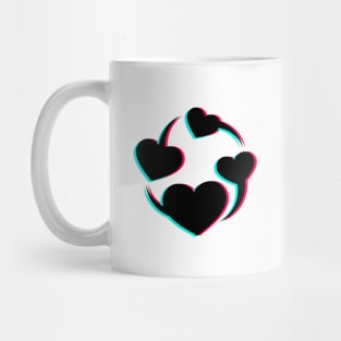 TikTok Revolving Heart Black Mug